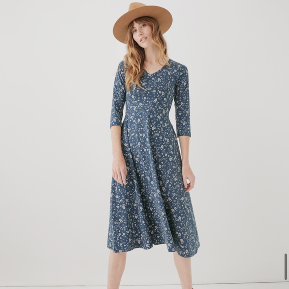 Pact Fit and Flare Midi Dress